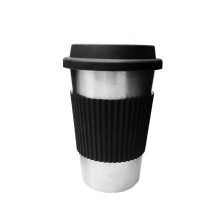 304 нержавеющая сталь кофейная кружка анти-ошпаривающая чашка для кофейного напитка с силиконовой крышкой